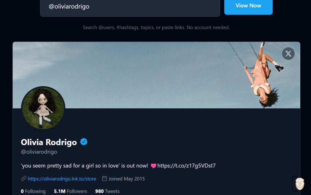 Twitter-Viewer-Ergebnisse
