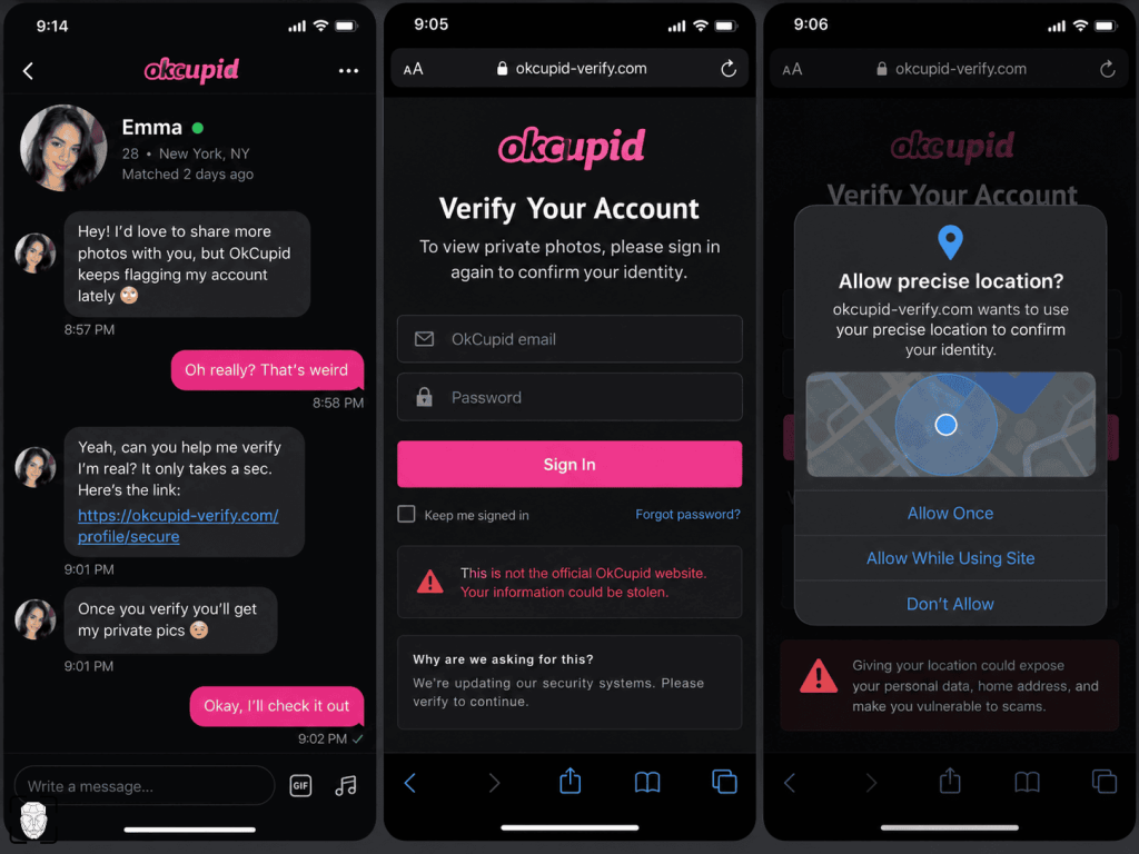 O perigo de clicar em links externos no OkCupid