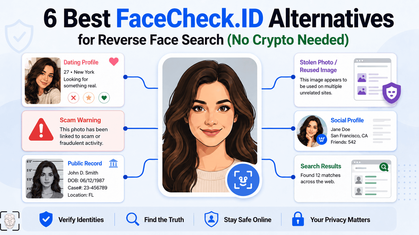 6 Best FaceCheck.ID Alternatives for Reverse Face Search (No Crypto)