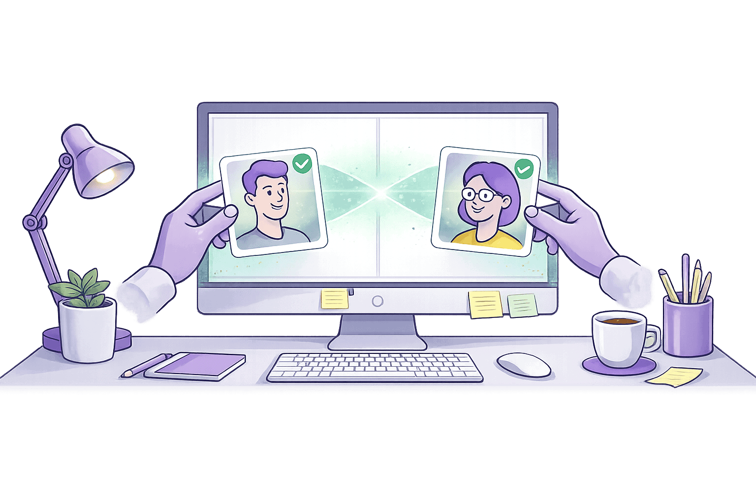 ステップ1. 顔写真を2枚アップロード